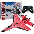 RCTOYS SU-35 RC RC Plane Drone with 2.4GHZ 2CH, Remote Channel Remote Control Airplane, Control Flying Paper Aircraft Toys Indoors & Outdoors Easy to Fly Best Gift for Adults and Children,Pink