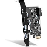 USB 3.0 PCIE Karte 6 Ports, PCI-E Karte auf USB 3.0 Typ C (2), Typ A (2) 19 Pin Anschluss Type E（A-Key） PCI Express Erweiteru