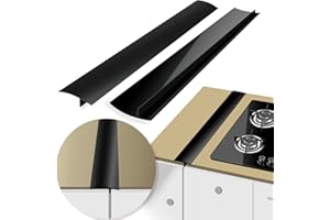 CARGEN Gap Filler for Stove and Counter, Kitchen Stove Counter Gap Cover Silicone Gap Cover Between Stove and Counter 21 Inches Stove Gap Filler Heat Resistant Cover Easy Clean Black