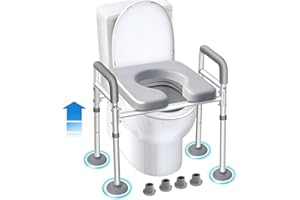 EOSPRIM Rialzo wc per anziani, Comoda wc alzawater per anziani, Ausili sedile wc per disabili, Alzawater per water protesi anca, Rialzo bidet per disabili, alza bidet per anziani universale (‎ZK8992)