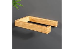 PABTID Set porta rotolo carta igienica adesivo, in legno，Portarotolo da Muro senza Foratura，per il bagno e Toilette