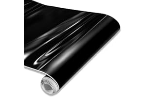 Spurtar Film Vinyle Noir Brillant Autocollant, Film Adhésif en Vinyle Noir Brillant 30,5 x 152 cm. pour Adhésif pour Voiture à l'Apparence et à l'Intérieur, Moto, Bricolage