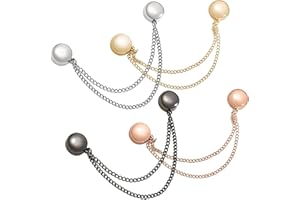 Cosmeria 4 clips magnéticos multifuncionales, imanes fuertes con cadena, clip magnético para ropa, hijab, accesorios, L, Metal