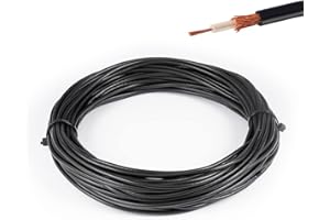 Vecys RG174 RF Kabel Koncentryczny Czarny 50ohm 49.2FT/15M
