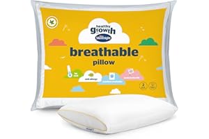Silentnight Healthy Growth Breathable Pillow - Kids Pillow with Mesh Sides for a Refreshing Nights Sleep - Cotton, Anti Bacterial and Machine Washable, White