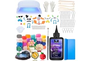 VIDAROSA VIDA ROSA 24-Color Polymer Clay Set with UV Resin, Molding Lamp – Easy Air Dry Modeling Clay for DIY Gifts, Hardens with Resin Coat, Birthday & Christmas Craft Kit