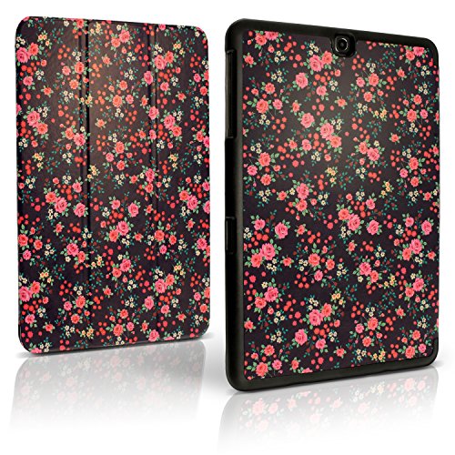 igadgitz ‚Designer Kollektion‘ Pink Rosen Blumen PU Ledertasche Hülle Smart Cover für Samsung Galaxy Tab S2 9.7″ SM-T810 mit Multi-Winkel Betrachtungs + Auto Sleep/Wake + Displayschutzfolie - 2