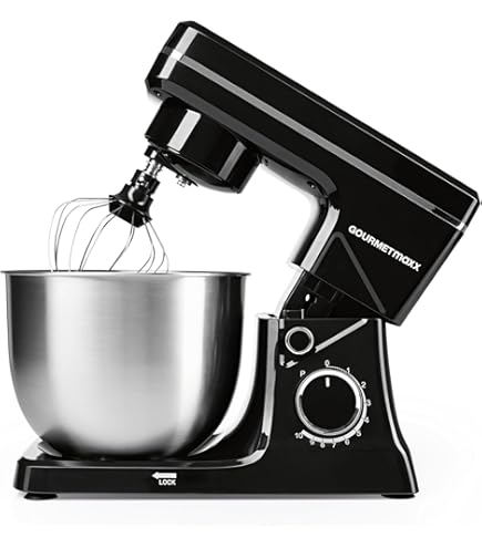 GOURMETmaxx Roestvrijstalen Keukenmachine Retro 'Zwart ... -... GOURMETmaxx Roestvrijstalen Keukenmachine Retro 'Zwart ... Gourmetmax Keukenmachine in een chique retro look 3L - Vanille