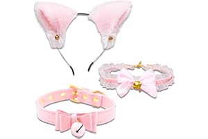 LaVenty Collar Necklace Lolita Bow Collar Cat Kitty Velvet Necklace Cat Kitty Headband Sexy Cat Outfit