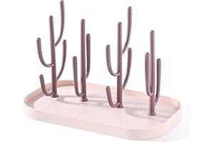 LiRiQi stojak do suszenia butelek dla niemowląt, suszarka na butelki, stojak na akcesoria, kubek ze smoczkiem, bez BPA, różowy