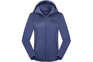 ATLASLAVA Damen Softshelljacke Leichte mit Fleece-Futter Kapuze Windjacke Laufen Wandern