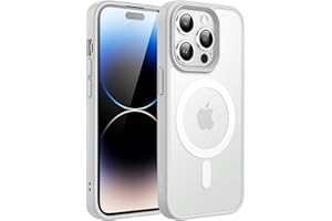 ‎JETECH JETech Magnetyczna Etui dla iPhone 14 Pro 6,1 Cala Kompatybilny z MagSafe, Półprzezroczysta Matowe Tylna Szczupły Odporny na Wstrząsy Case (Szary)