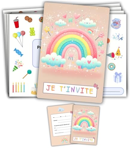 Cartes Invitation Laser Party PACKLIST - 12 Cartes Personnalisables - Anniversaire Enfant