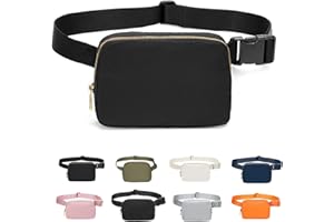 JENCVNL Bauchtasche Damen Gürteltasche Herren, Nylon Hüfttaschen Mode Brustbeutel Umhängetasche Crossbody Bag mit verstellbarem Riemen für Laufen Wandern Training Reisen (Schwarz)