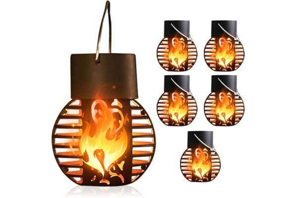 Lanterne Solaire Extérieure - Lampe Flamme pour Jardin et Torches d'Extérieur (6 PCS)