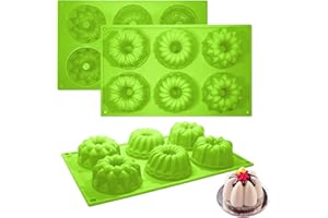 Honnesserry Mini Gugelhupfform Silikon 3 Stück, 6 Cavity silikonform Gugelhupf, Antihaftend Silikon Gugelhupfform Silikonform