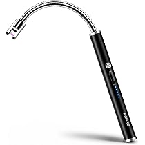 Stabfeuerzeug Gas Nachfüllbar, Kaminfeuerzeug Sturmfeuerzeug Jetflamme Feuerzeug Lang Stab 360° Flexible Gasfeuerzeug Winddichtes Flexibel Kerzenanzünder für Kamin,Kerzen,Ofen,Küche,Camping (Ohne Gas)