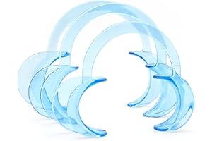 Desenda 3 PCS Dental Cheek Retractor Mouth Opener Size S M L C-Shaped Cheek Retractors for Teeth Whitening (Blue)