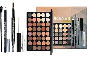 GRANVOO Kit Maquillage Tout-En-Un, Complet Makeup Set avec 40 Couleurs Palette de Fards à Paupières Mascara Eyeliner Crayon à Sourcils et Pinceau, Coffret Maquillage Cosmétique Yeux pour Filles Femmes