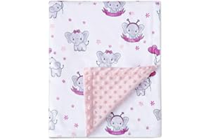 JORNH Baby Blanket for Newborns,New Gifts for Boys Girls Toddlers, Super Soft Baby Cot Blanket with Dotted Fleece Backing, Unisex New born Essentials (Elephant,75x100cm)