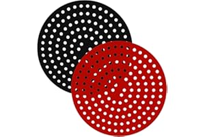 I-MOGOO Set 2 Pezzi Riutilizzabile Tappetino Per Friggitrice Ad Aria, Rotondi, Senza BPA, Adatto Per COSORI, NUWAVE, POWER XL, CHEFMAN, Phillip E Altre 5.3 QT E Friggitrici PiÙ Grandi(9 Inch)