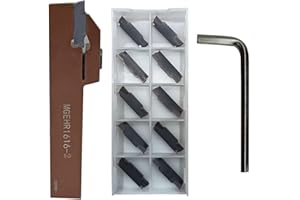 Hunricho 1 asta da 1/2" MGEHR1616-2 di alta qualità per tornio con 10 piastre di taglio reversibili MGMN200 (MGEHR1616-2+ MGMN200)