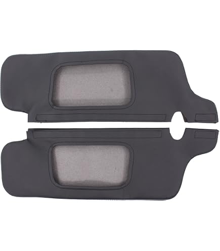 Pieliz Synthetic Leather Sun Visor Covers For Ford Mustang 1994-2004 - Black With Red Stitch