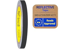 SOLNIT Nastro catarifrangente, nastro riflettente di sicurezza, impermeabile, con pellicola riflettente 3M 680E (5 mm x 10 m nero)