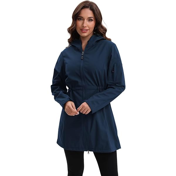 Veste Imperméable Femme Softshell à Capuche - Coupe-Vent, Doublure Polaire - Pour Randonnée, Ville, Voyage