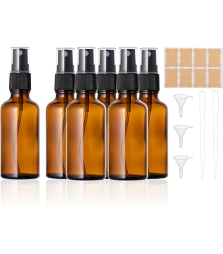 3x Braunglas Sprühflaschen 50ml - Mit Sprühkopf Für Lichtempfindliche Flüssigkeiten