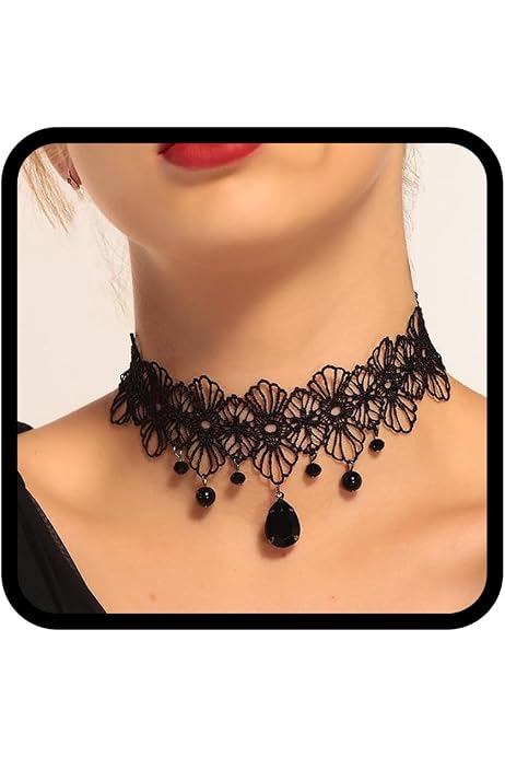 Lot De 6 Colliers Ras De Cou Gothiques - Velours, Dentelle, Pendentif, Longueur Réglable Pour Femmes Et Filles