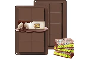 SUNXBUK Stampo Silicone Cioccolato 2 Pezzi,Stampo Tavoletta Cioccolato,Stampo Cioccolato Profondo,Stampo Tavoletta Cioccolato Silicone,Stampo Cioccolato Tavoletta Profondo,per Cioccolato,Caramelle
