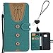 Produktbild Samsung S7 Edge Tasche, Edaroo Cute Design Grün PU Leder Kunstleder Flip Case mit ID Kreditkarten Magnetverschluss Stand Fuction Schutzhülle Handytasche für Samsung Galaxy S7 Edge