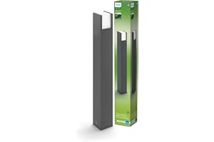 PHILIPS Luz LED Arbour ultra eficiente para exteriores [antracita - 1 x 3,8 W] 3000 K blanco. Para el hogar, jardín, patio, iluminación para ahorro de energía.