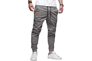 Jolicloth Men's Trousers Cargo Jogger Work Cotton Casual Sweatpants Outdoor Elasticated Waist Drawstring Pants with Pockets