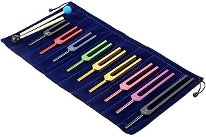 GONDMAX Dojimayisc Juego de diapasones de 9 piezas, diapasones multicolores, para curación de chakras, terapia de sonido, para mantener el cuerpo, la mente y el alma en armonía