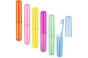 Firtink 6Pcs Plastic Toothbrush Case Travel Cover, Portable Toothbrush Holder Toothbrush Cover Storage Case for Daily Travel