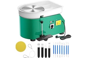 VAYOTOY Tornio Elettrico per Ceramica, 25CM Macchina da Tornio per Argilla con Pedale, Vasca in ABS Rimovibile e Giradischi da Tornio per Ceramica Ceramica Arte Artigianato per Adulti, Bambini