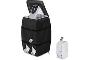 Hadisi Whirlpool-Heizungspumpenabdeckung mit transparentem PVC-Fenster oben und Reißverschlussöffnung, strapazierfähig, wasserdicht, staubdicht, isolierte Pumpenabdeckung für mehrere Marken (schwarz)