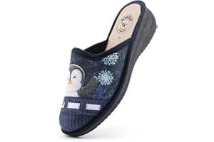 JOMIX Zapatillas Casa Mujer Invierno Fabricadas en Italia Pantuflas Mujer Animadas Interior Exterior