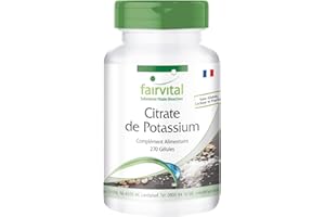 Fairvital | Citrate de Potassium - Boite pour 3 mois - Fortement dosé - VEGAN - 270 gélules