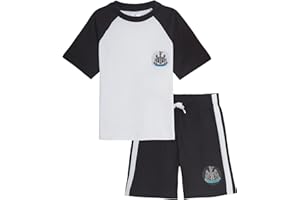 NEWCASTLE UNITED F.C. Kids Newcastle United Short Pyjamas Premium Cotton Short Pjs Set Football Kit Official FC Football Club Gift