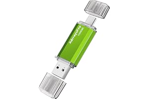ADRREYUFNY Memoria USB C 128GB, Tipo C Pendrive 128 Gigas 2 en 1 OTG Pen Drive USB 2.0 Flash Drive Mini Portátil Memory Stick para Smartphones, Tabletas, PC, Almacenamiento DE Datos Externo Etc (Verde)