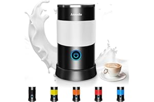 NARTOV Montalatte Elettrico 5 in 1 Cappuccinatore Elettrico 600W 240ml Macchina per Cappuccino Montalatte Automatico Schiuma Latte Calda/Fredda Montalatte per Cappuccino Macchiato Caffè Latte （Bianco）
