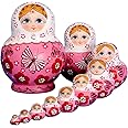 ABOCIDEGE Russian Nesting Dolls for Kids,Matryoshka Wood Stacking Nested Set,10 Pieces Handmade Toys for Home Decor (Classic)