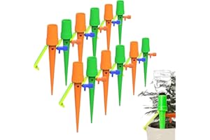YJLX Automatic Plant Waterer 12PCS Plant Watering Devices Adjustable Multifunction Automatic Watering System with Control Valve Switch Slow Release with Anti-Tilt Anti-Down Bracket
