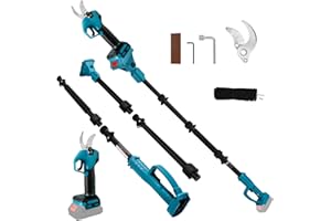 ROADTIME Akku Astschere mit 2m Teleskopstange kompatibel mit Makita 18V Akku (ohne Batterie), bürstenlose Elektrische Gartenschere mit 2 Gängen, 30mm Schneiddurchmesser, Schleifstein und Ersatzklingen