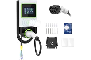 BELEY 32A EV Charger Charging Station Level 2 7KW LCD Display Electric Vehicle Charger 5 Charging Modes 6 Languages 8m Cable Length IP66 Waterproof IEC 61851