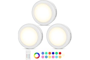 ‎CADRIM Cadrim RGB Schrankleuchten mit 2 Fernbedienung,LED Schrankbeleuchtung Nachtlicht Schranklicht 13 Farben RGB Schrank Lichter,Batteriebetriebene Schrankleuchten Beleuchtung Dimmbar (weiß 3)