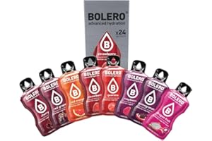 Bolero RED PUNCH MIX 24x3g | Poudre à jus sans sucre, édulcorée avec stévia + vitamine C | convient aux enfants, aux sportifs et aux diabétiques | sans gluten et adapté aux végétaliens